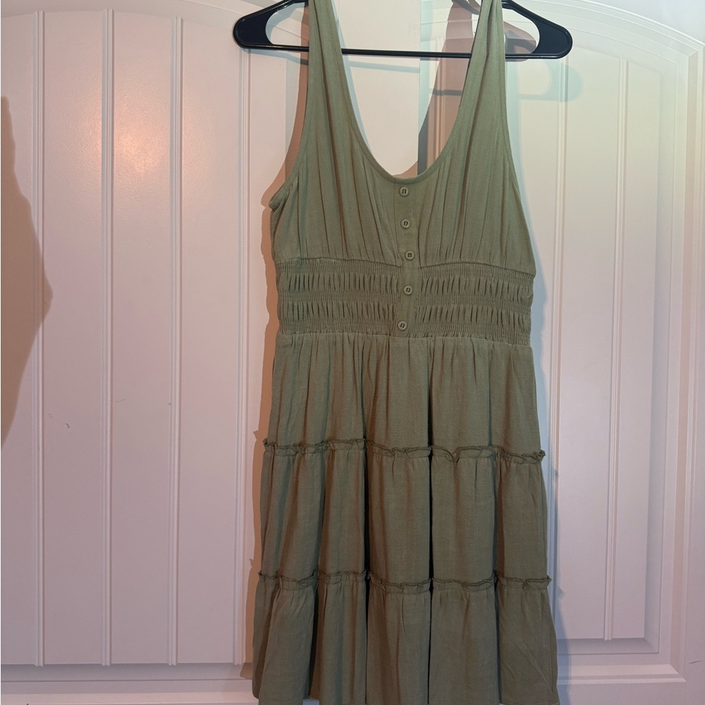 Olive Green Mini Dress